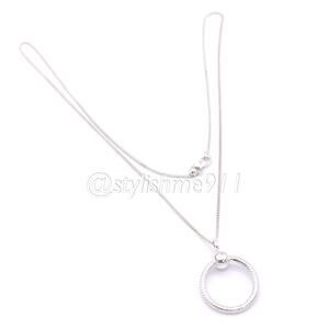 Authentic Pandora Moments Small O Pendant charm Necklace